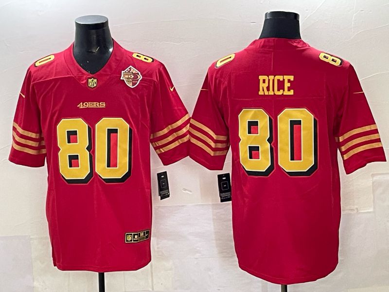 Men Nike San Francisco 49ers #80 Rice Red Limited NFL 2025 Jersey 0028->san francisco 49ers->NFL Jersey